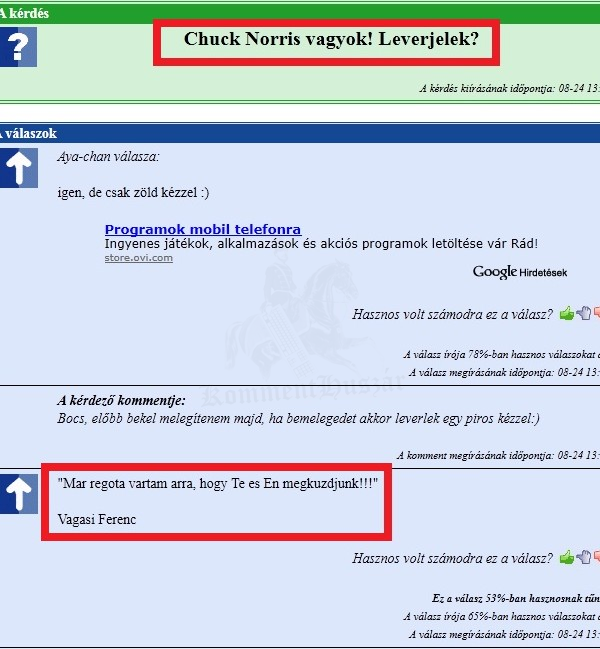 Chuck Norris VS Vágási Ferenc
 
