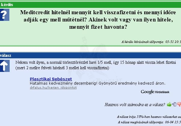 Mellműtét hitel törlesztése
 
