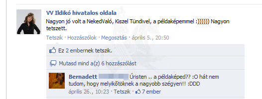 VV Ildikó, Én személy szerint szerettem :)
 
