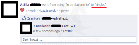Grat, hogy újra szingli vagy
 
