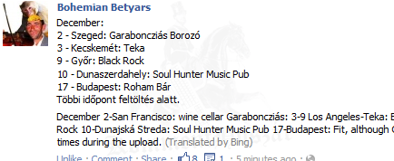 Csodálatos Facebook fordítás... :D
 
