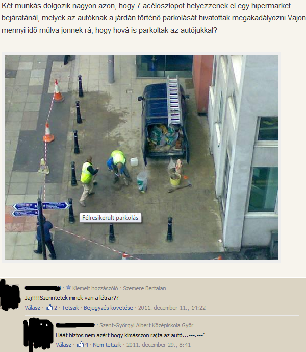 Az autó létrára mászik
 
